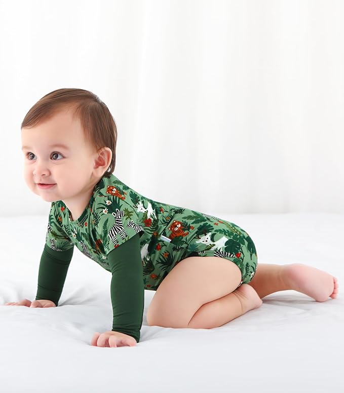 Baby Viscose from Bamboo Bodysuit for Boys Girls Long Sleeve Romper Soft Outfits for Infant One-Piece Cute Clothes