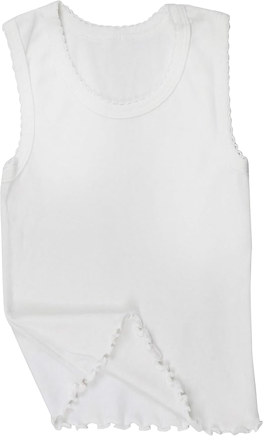 ToBeInStyle Girl's 4 Pack Ruffle Hem Cotton Tank Tops