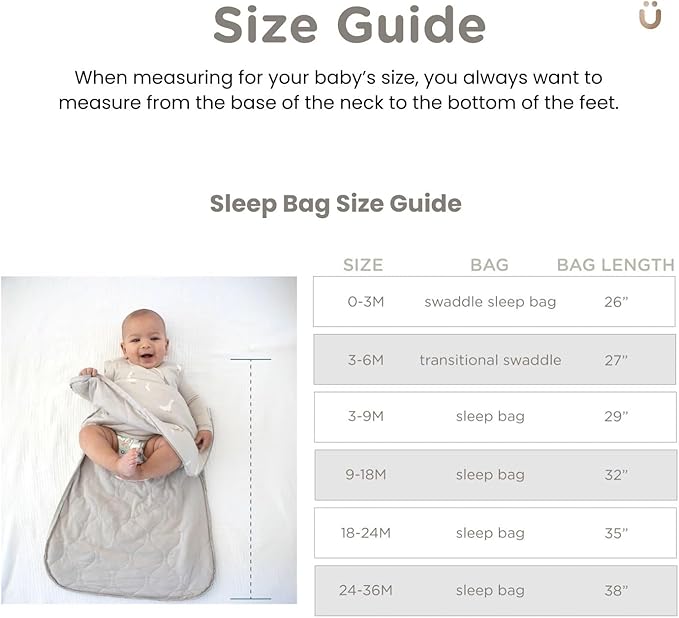 GUNAMUNA Unisex Long-Sleeve Sleep Sack, Wearable Sleep Bag for Toddlers and Babies, Soft Rayon, 2.6 TOG
