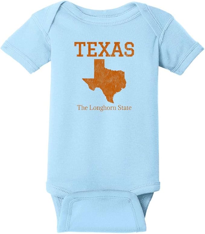 U.S. Custom Tees Texas Baby One Piece – The Longhorn State Baby Bodysuit – Texas Style Infant Romper – Texas Baby Outfit Gift