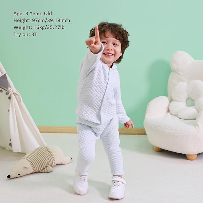 100% Cotton Baby Fall Hoodies Jacket, Comfortable Soft and Warm Baby Spring Jacket,0-24Months Solid-Coloured Coat