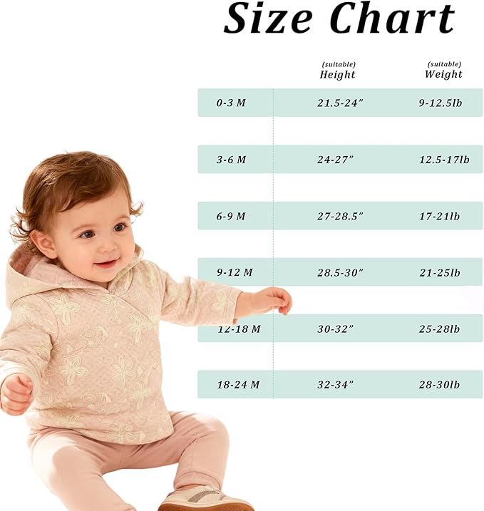 100% Cotton Baby Girl Fall Hoodies Jacket, Comfortable Soft Baby Spring Jacket,0-12Months Pink Jacket Coat