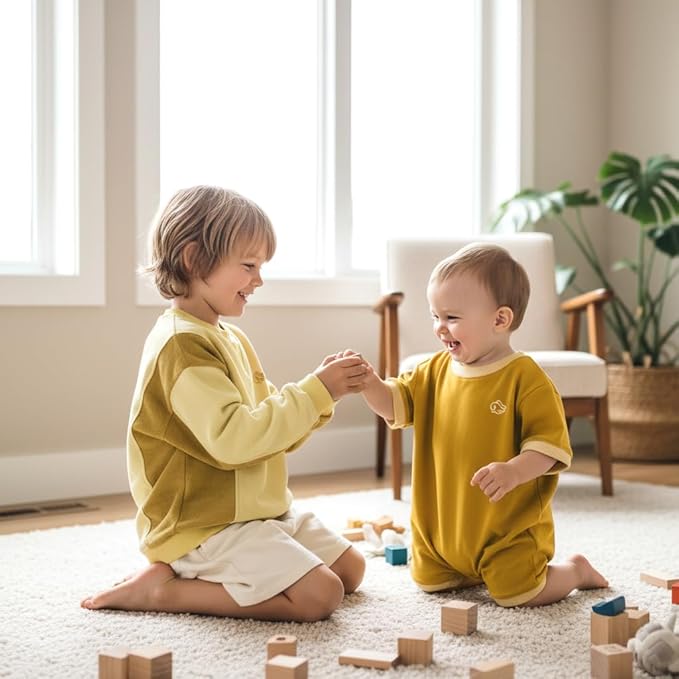 Geneve Oversized Brushed Jersey Romper - Angel Wing Embroidery - Cozy