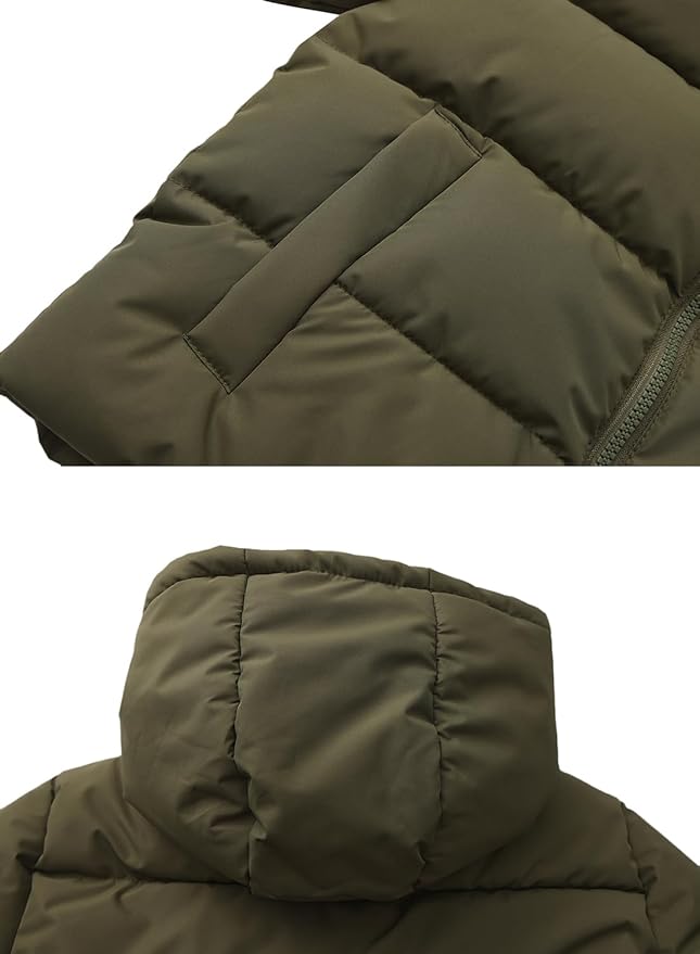 HOOD CREW Kids Boy’s Winter Coat Windproof Hooded Puffer Jackets Warm Outerwear Parka Padded Jacket