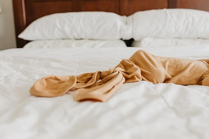 Copper Pearl Baby Gown - Knotted Newborn Sleepers for Baby Boy and Girl, Soft Stretchy Long Sleeve Infant Gowns with Bottom Tie and Hand Mittens, Perfect Hospital Coming Home Outfit (Dune)