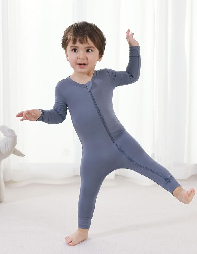 Baby Zippered Rompers Newborn Pajamas Sleepers Long Sleeve Jumpsuits Infant Zipper Romper-Viscose from Bamboo