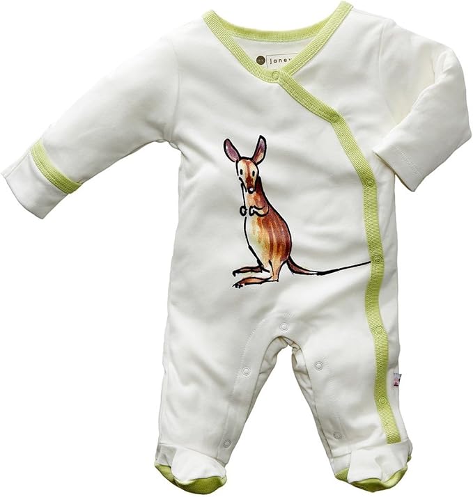 Babysoy Janey Baby Footed Pajamas - Organic Kimono Sleeper (0-3 Months, Mala)