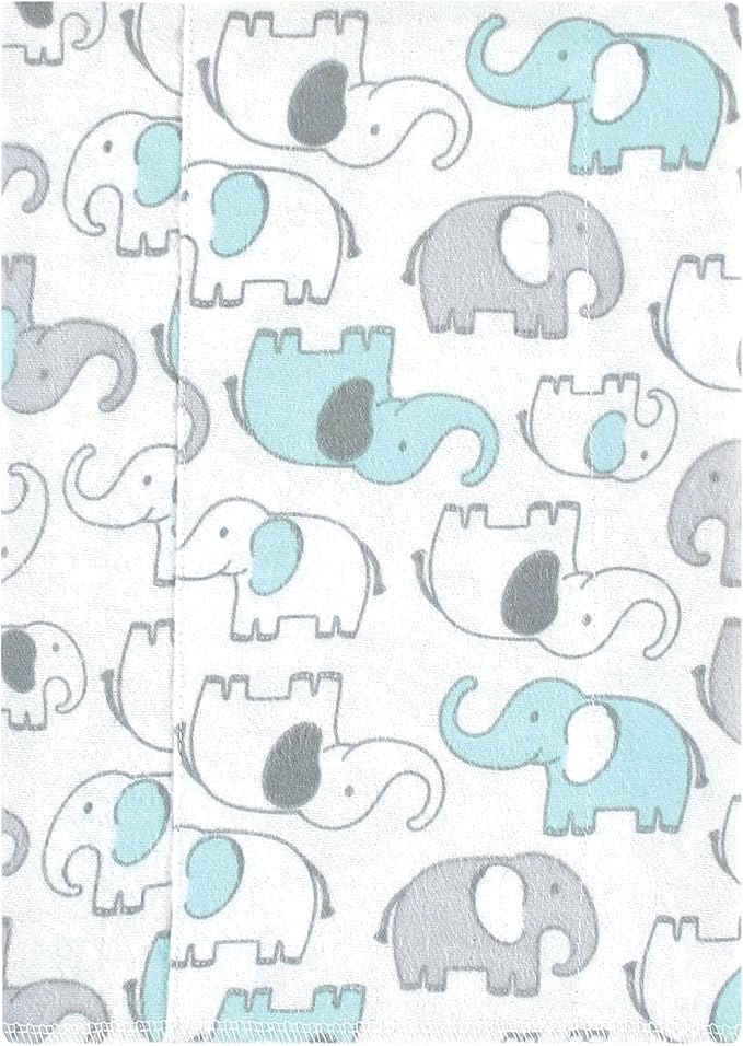 Luvable Friends Hudson Baby Flannel Burp Cloths 7pk, New Elephant