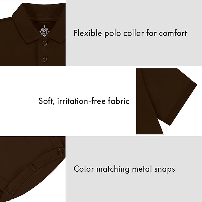 Creative Knitwear College Baby Polo Bodysuit Solid - Team Logo, Multiple Colors, for Boys & Girls (0-12 Months)