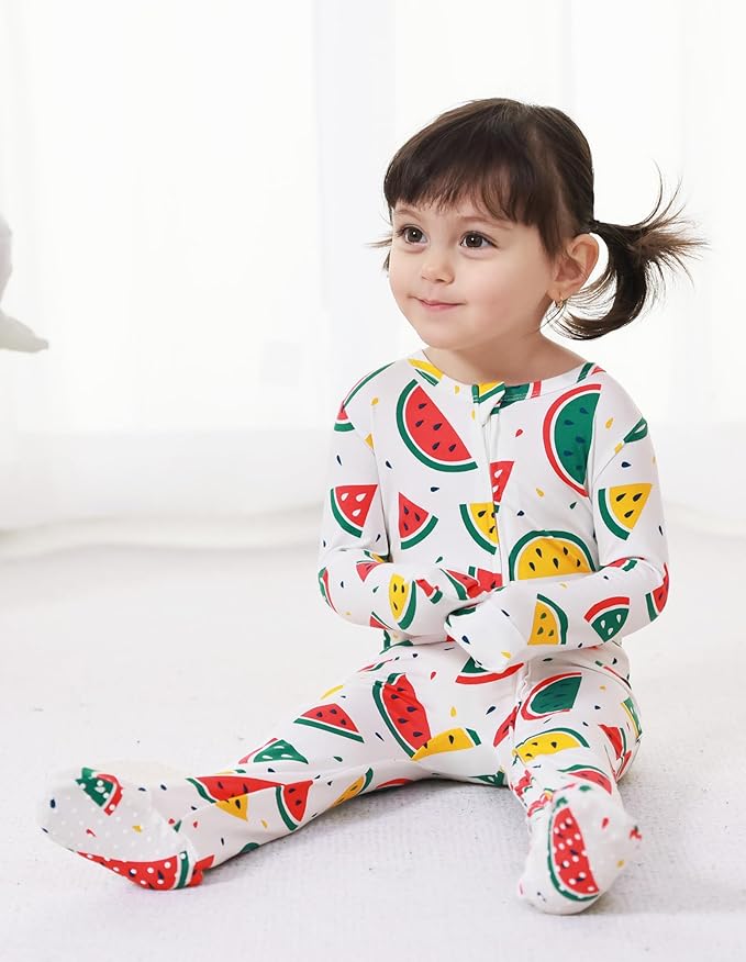Baby Footie Romper Pajamas Unisex Newborn Infant Pjs Soft Rompers Viscose from Bamboo Sleepwear