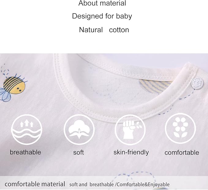 pureborn Baby Boys Girls Bodysuit Super Soft Cotton Romper 0-24 Months