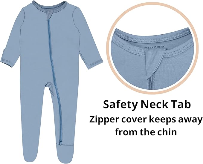 GUISBY Pajamas for Baby Boys & Girls, Infant Onesie with Mitten Long Sleeve Footed Pjs