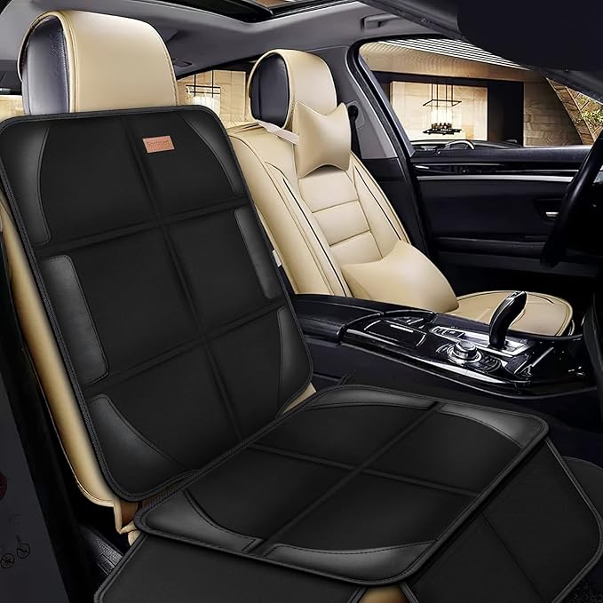 Car Seat Protector Covers for Child Car seat mat, 600D Waterproof Non-Slip with Storage Pockets, Cushion Protectors Large Size, Prevent Dirt Scratches (Black 2)