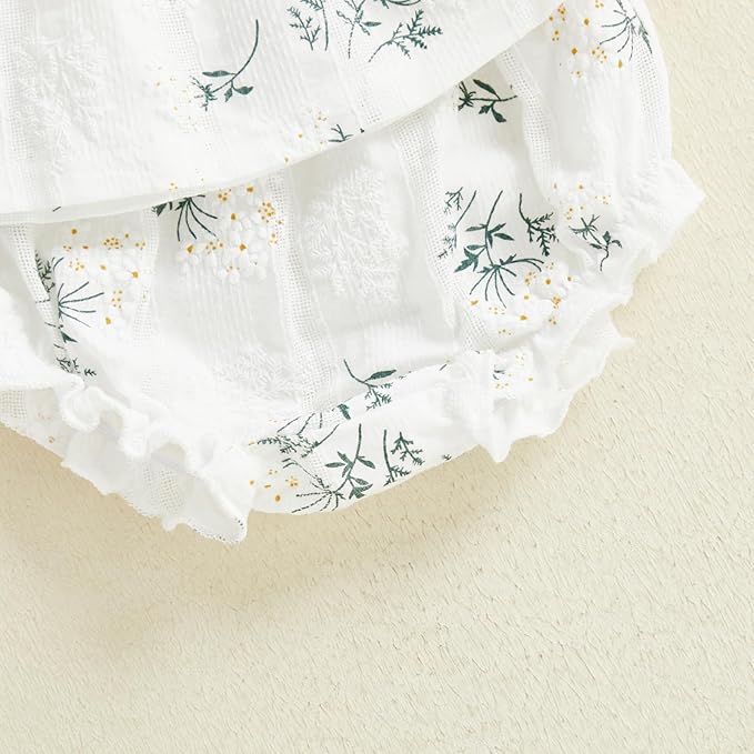 Mubineo Baby Girl Summer Clothes Cute Ruffle Tops Dress Shorts Outfits Set Infant Toddler Shrit Bloomers Princess Outfit