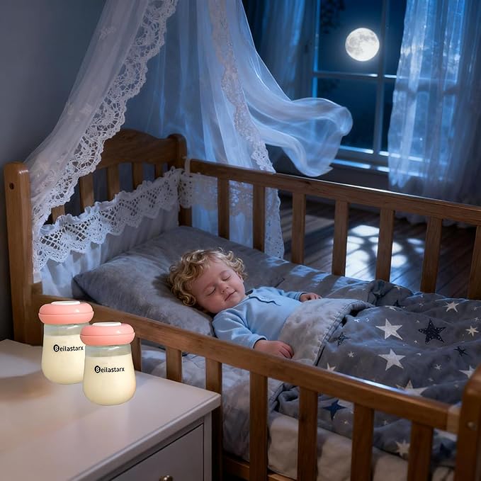 Glass Breast Milk Storage Bottles-Wide Neck Breastmilk Storage with Lids, Breast Milk Storage Containers for Fridge,BPA-Free (Red,6oz(pack of 4))