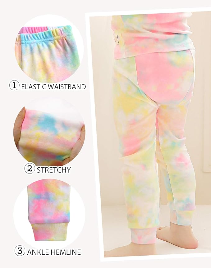 VAENAIT BABY 12M-12Y Toddler Kids Boys Girls 100% Cotton Marbling Tiedye Sung Fit Sleepwear Pajamas 2pcs Pjs Set