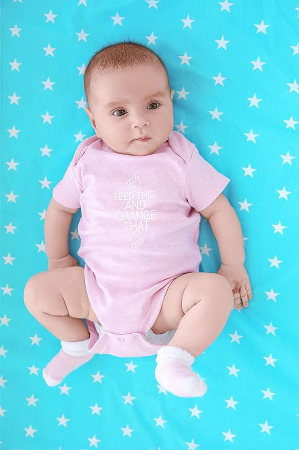 CBTwear Feed This and Change This - Baby Clothes - Funny Newborn Bodysuit Outfits for Boys and Girls