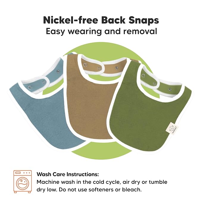 8-Pack Organic Baby Bibs for Boys, Girls - Soft Cotton Drooling and Teething Bibs for Baby Girl & Boy, Extra Absorbent, Easy To Clean & Put On for Toddler, Newborn, Infant 0-24 Months (Daybreak)