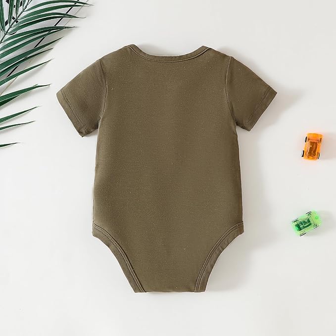 DEFAHN 2PCS Visocse from Bamboo Baby Rompers Unisex Onsies Solid Short Sleeve Baby Bodysuit 0-24 Months