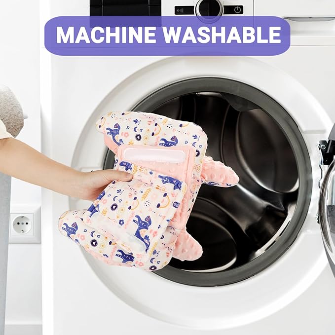 Infant Car Seat Insert Girls Boys, Soft Car Seat Head Support Baby & 2 Strap Pads, Preemie Newborn Carseat Insert Reversible Fits For Stroller, Baby Swing, Rocker, Bassinets, Bouncer, Unicorn