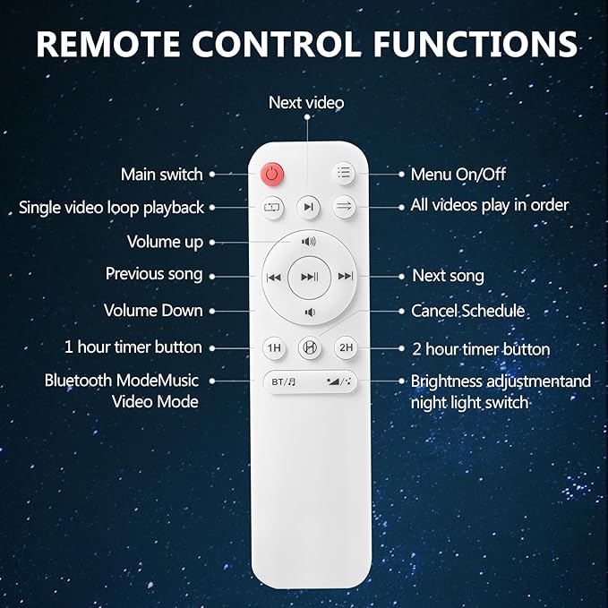 Planetarium 3D Galaxy Projector, Built-in 60 Scene Modes, with Bluetooth Speaker & Remote Control, Star Projector Light for Living Room Bedroom, forr Gifts for Kids, Adult(Telescope White)