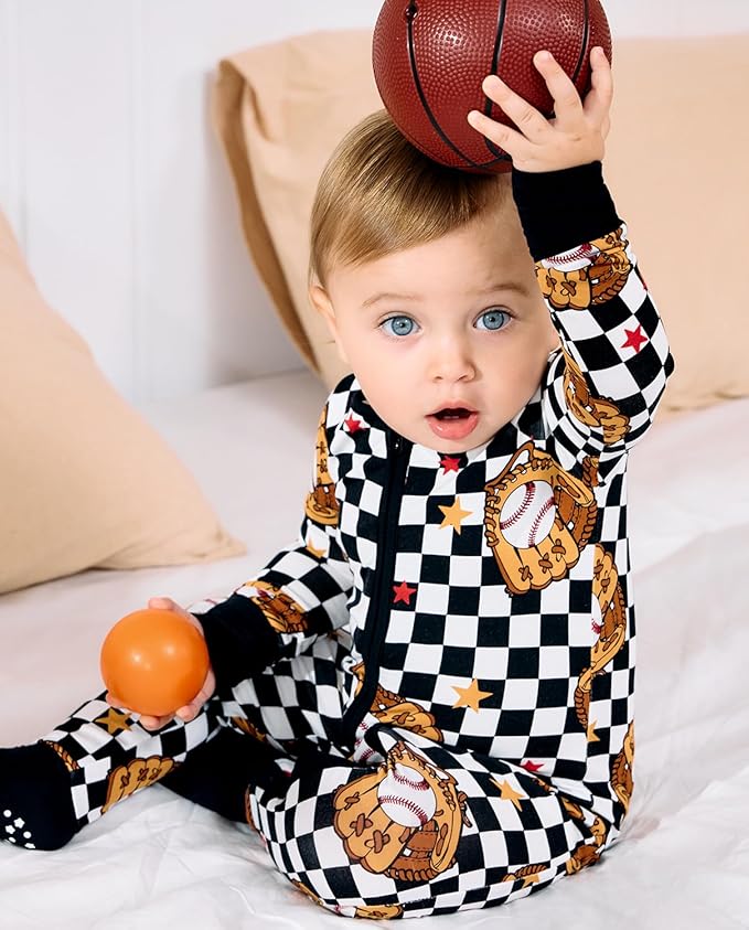 Bamboo Viscose Baby Convertible Footie Pajama, Zipper Pajamas for Baby Boys & Girls, Sleep & Play Footed Pjs