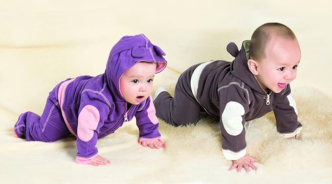 Babysoy Baby & Tots Unisex Fleece Zipper Hoodie Jacket - Acorn - 0-6 Months