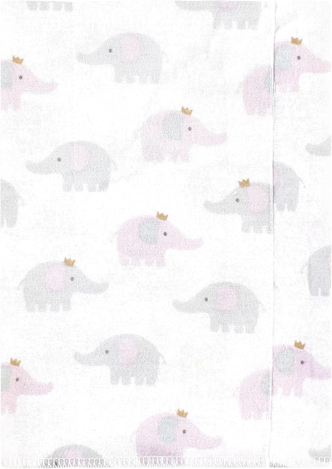 Luvable Friends Hudson Baby Flannel Burp Cloths 7pk, Purple Elephants