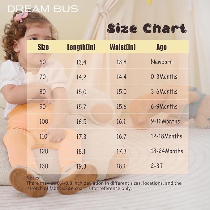 DREAM BUS 5 Pack Toddler Girl Pants Baby Girl Solid Ribbed Pants Toddler Girls Bottoms Leggings Newborn Cotton Jogger