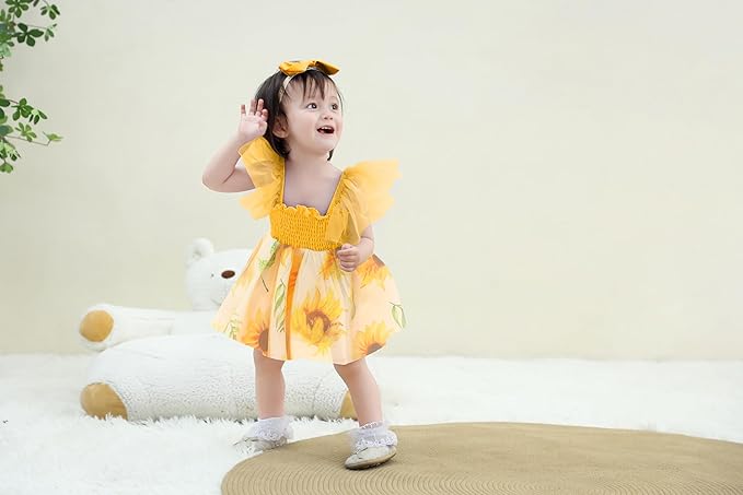 Baby Girl Clothes Infant Tulle Romper Ruffe Sleeveless Bodysuit Baby Girl Outfits Infant Girl Dress 0-18M