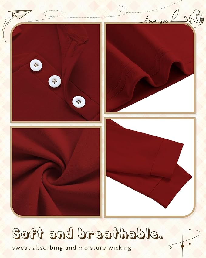 4 Pack Boys' Long Sleeve Shirts Girls' Henley Tees Toddler Baby Knit Casual Tops Kids Fall Clothes Unisex