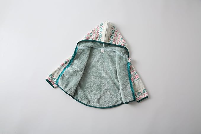 Feidoog Toddler Fleece Jacket Baby Boys Girls Hooded Zipper Long Sleeve Thick Warm Outerwear