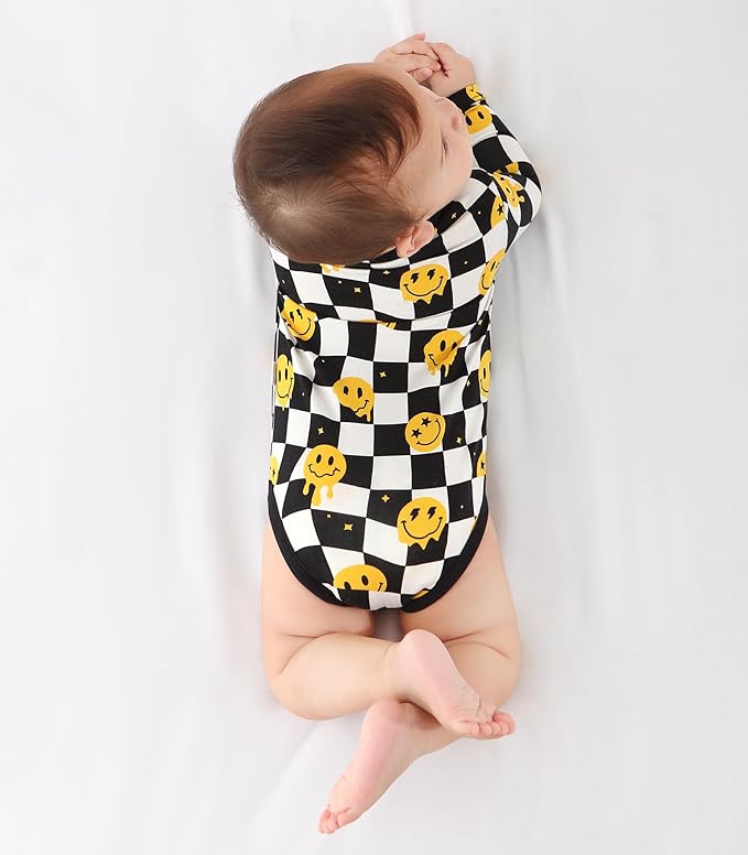 Baby Viscose from Bamboo Bodysuit for Boys Girls Long Sleeve Romper Soft Outfits for Infant One-Piece Cute Clothes