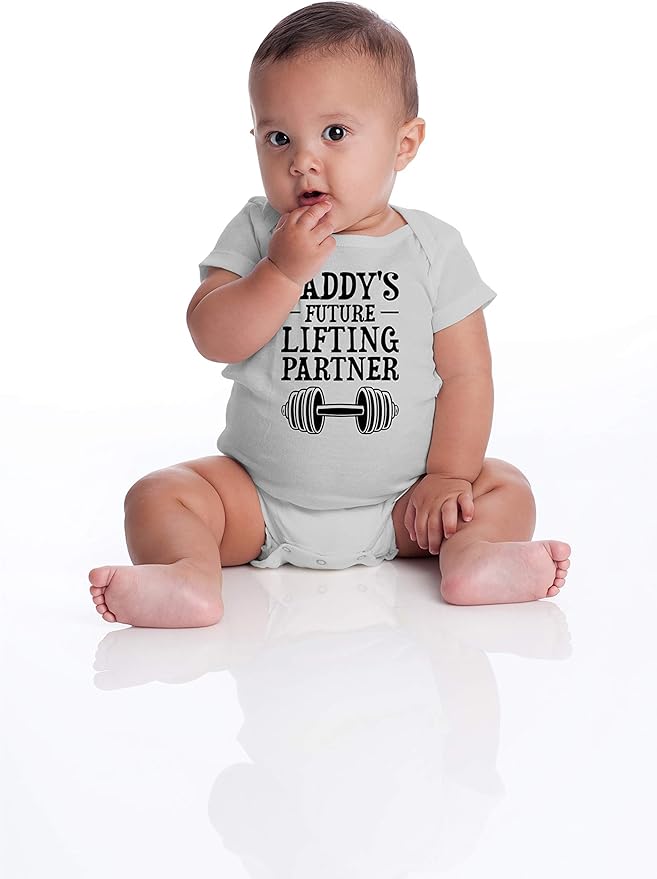 Daddy's Future Lifting Partner - Funny Baby Essentials Bodysuit - Newborn Boy Girl Clothes