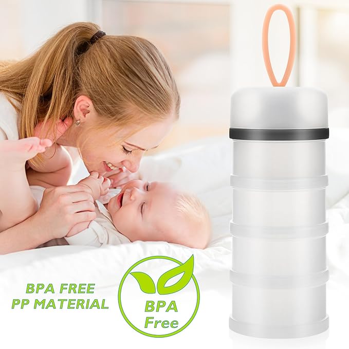 Accmor 2 Pack Baby Formula Dispenser On The Go, Stackable Formula Dispenser Formula Container to Go, Non-Spill Portable Milk Powder Kids Snack Storage Container, BPA Free