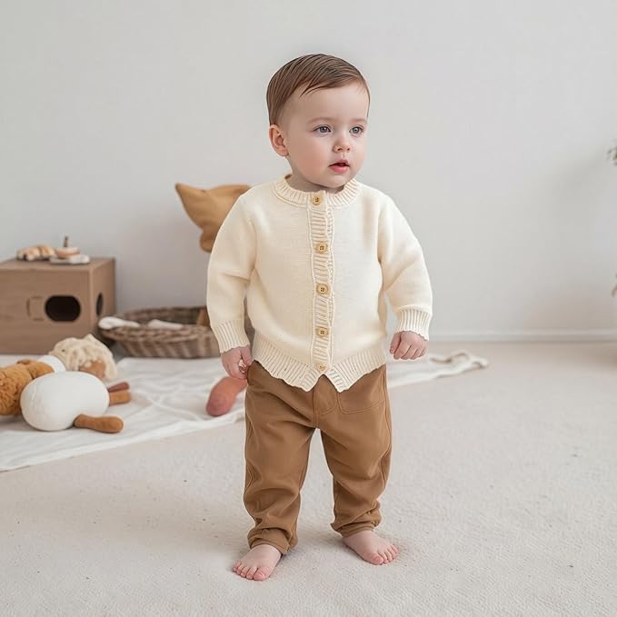 Baby Girl Cardigan Sweater Long Sleeve Button Up Knit Sweatshirt Jacket Toddler Baby Girl Fall Outfits