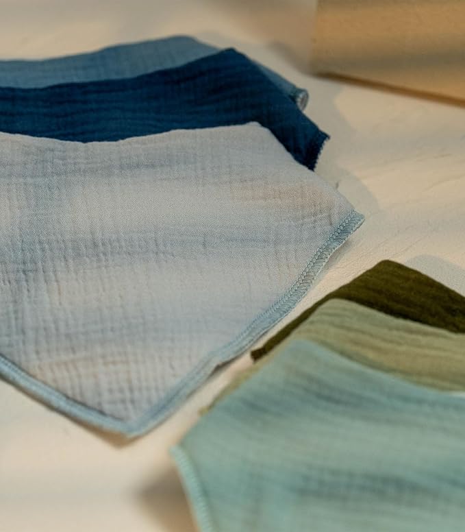 Muslin Baby Bibs 8 Pack, Baby Bandana Drool Bib for Drooling and Teething, Cotton Soft Absorbent for Girls Boys