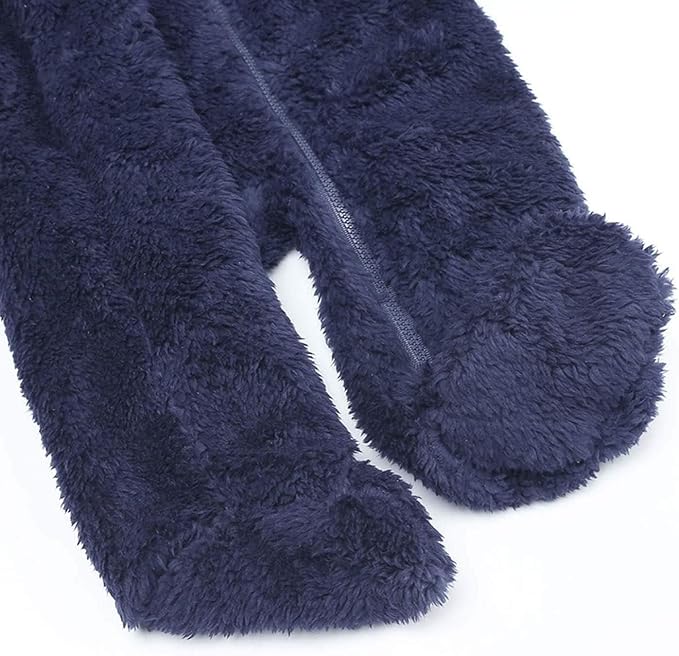 CAHL&FAUO Newborn Snowsuit Baby Cartoon Bear Onesie Warm Fleece Hooded Romper Jumpsuit