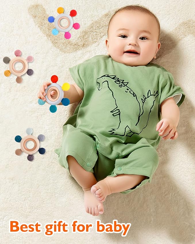 akolik Baby Teething Toys, Teething Relief Toy, BPA Free Baby Chew Toys Infant Toys Newborn Accessories, Teethers for Babies 0-3-6-9-12 Months Old Boys Girls