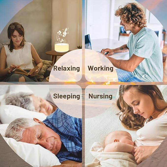 ColourNoise Sound Machine White Noise Machine 12 Colors Night Lights Brown Noise Machine with 30 Soothing Sounds Sleep Sound Machine with 5 Timers Portable for Home Travel and Office(White)