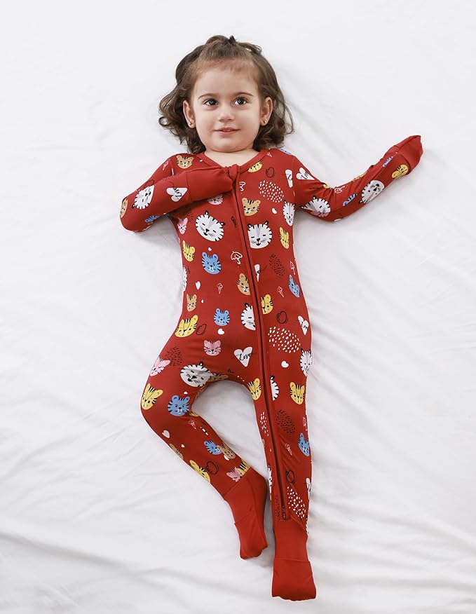 Baby Zippered Rompers Newborn Pajamas Sleepers Long Sleeve Jumpsuits Infant Zipper Romper-Viscose from Bamboo