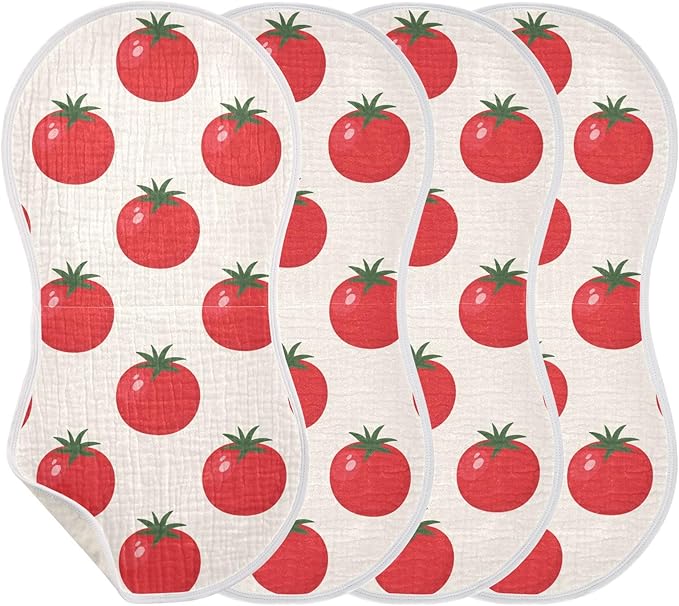 vvfelixl Muslin Burp Cloths Fresh Tomato Baby Washcloths for Baby Girl Boys 2 Pack