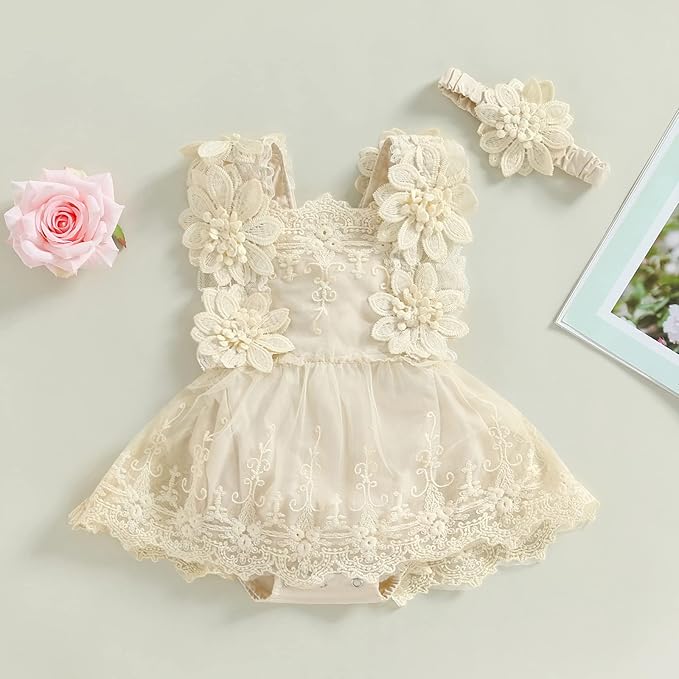 Baby Girl Clothes Floral Boho Lace Romper Bodysuit Romper Jumpsuit Summer Outfit Summer Baby Clothes Girls