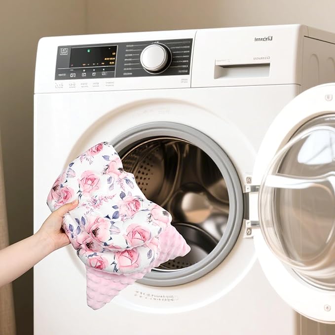 SWESEN Infant Car Seat Insert with 3 Strap Covers Set, Car Seat Head Support Baby for Girls, Soft 3 in 1 Baby Car Seat Cushion for Strollers, Bouncers, Swing, Floral