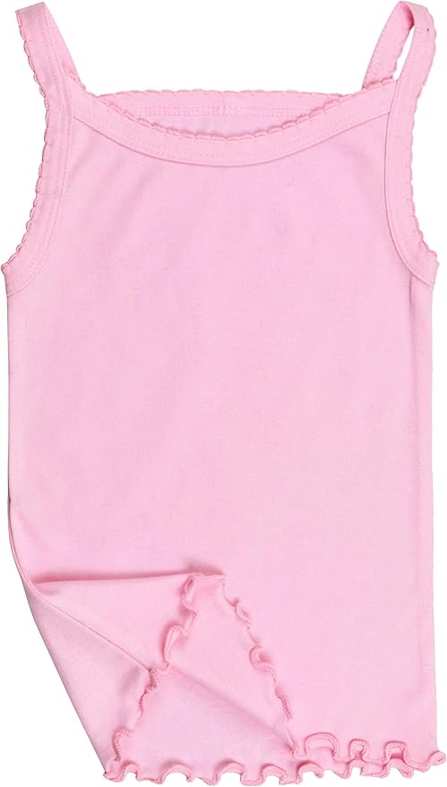 ToBeInStyle Girl's 4 Pack Ruffle Hem Spaghetti Strap Tank Tops