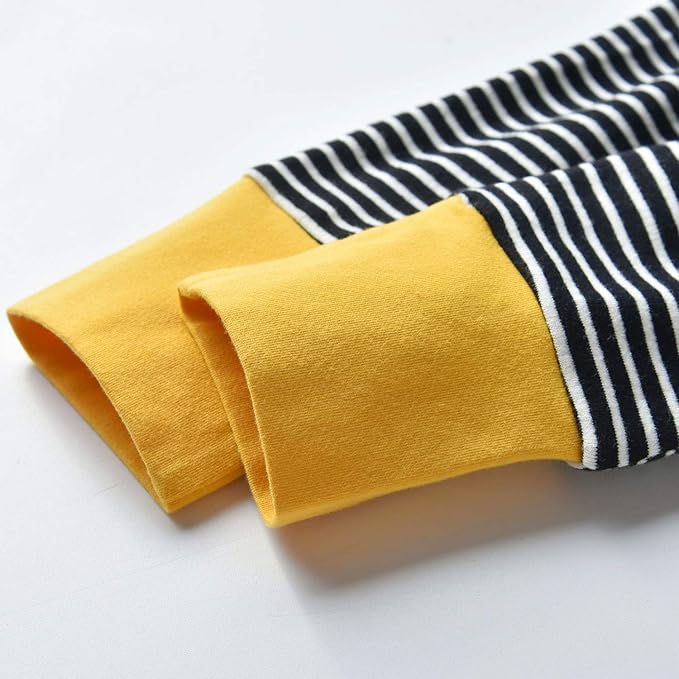 Toddler Infant Baby Boy Clothes Striped Long Sleeve Hoodie Tops Sweatsuit Pants Outfit Set