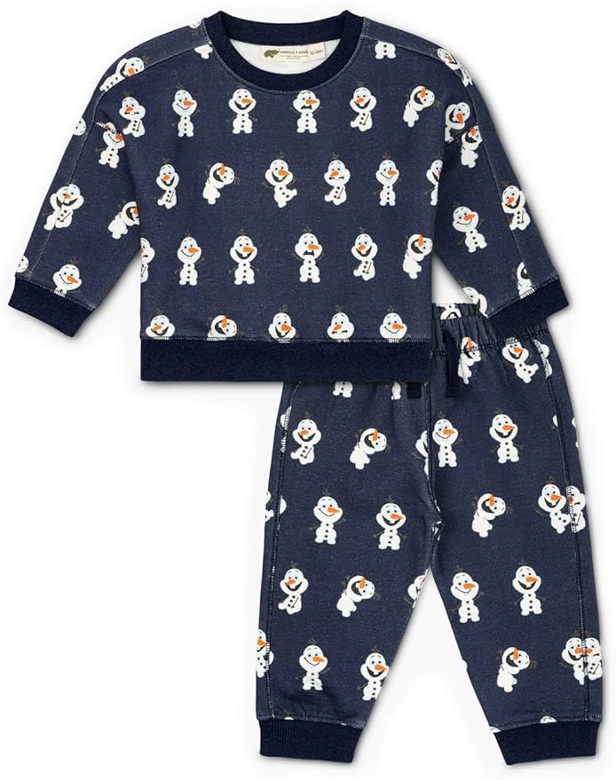 monica + andy Sporty Sweatsuit, 100% Organic Cotton Clothes for Boys & Girls, Outfit Sizes For Kids, Toddler & Infant