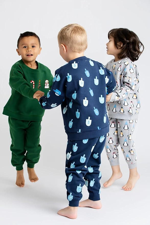monica + andy Sporty Sweatsuit, 100% Organic Cotton Clothes for Boys & Girls, Outfit Sizes For Kids, Toddler & Infant