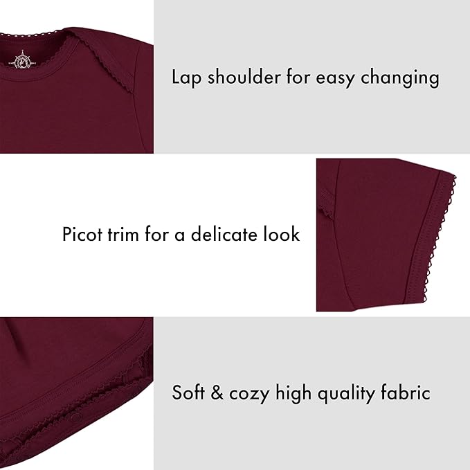 Creative Knitwear College Baby Picot Bodysuit Dress - Team Logo, Multiple Colors, for Baby Girls (0-24 Months)