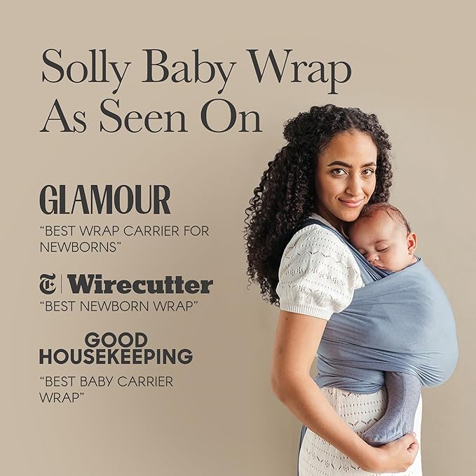 Solly Baby Wrap, Buttery-Soft Baby Carrier Newborn to Toddler 8-25 Lbs., Lightweight & Hands-Free Infant Sling Wrap, Breathable Carrier, Baby Wearing & Postpartum Essential, New Mom Gift, Ballet
